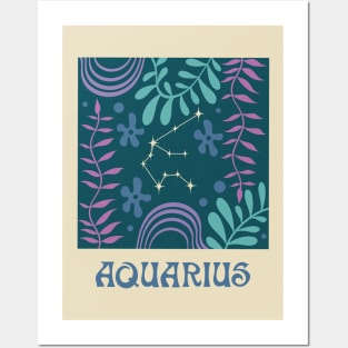 Abstract Aquarius Zodiac Posters and Art